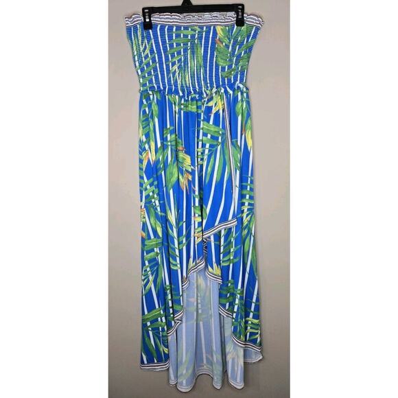 Flying Tomato Womens Strapless Beach Flared Long Dress Blue Size Small - Picture 1 of 5